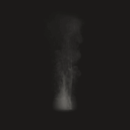 A volumetric smoke plume rises and curls